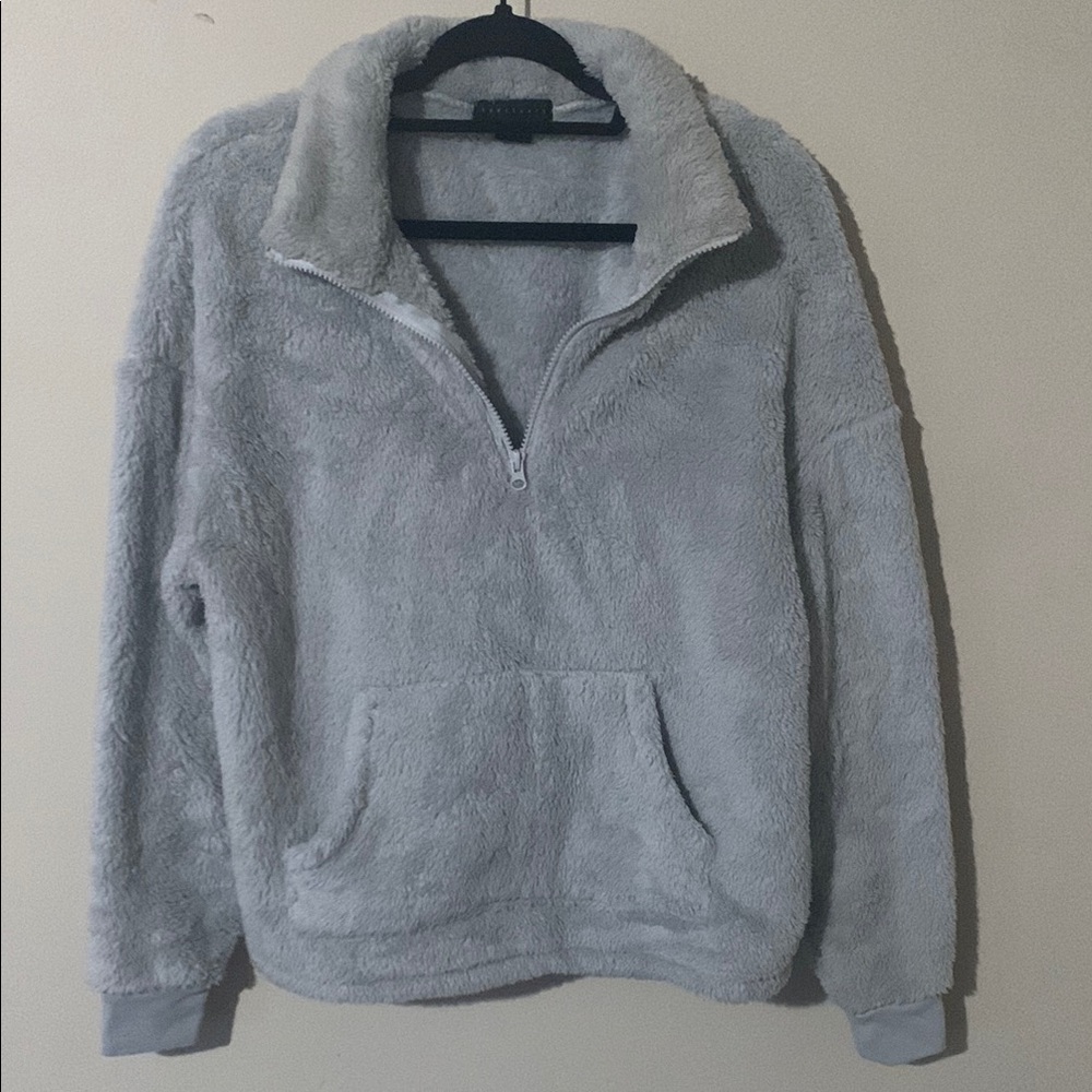 Cozy Gray Fleece Pullover